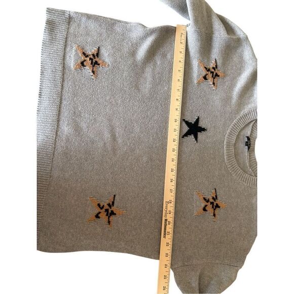 Rails Percy Heather Gray Animal Star Sweater Sz M Cashmere Blend - Picture 5 of 10